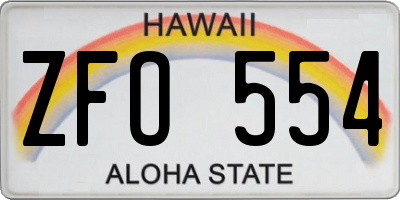 HI license plate ZFO554