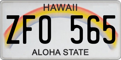 HI license plate ZFO565