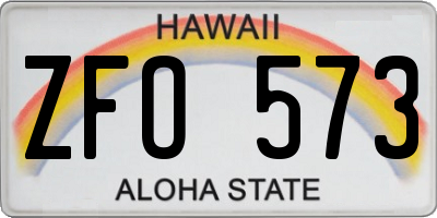 HI license plate ZFO573