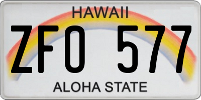 HI license plate ZFO577