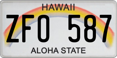 HI license plate ZFO587