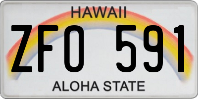 HI license plate ZFO591