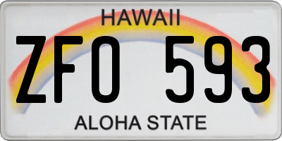 HI license plate ZFO593