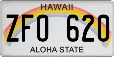 HI license plate ZFO620