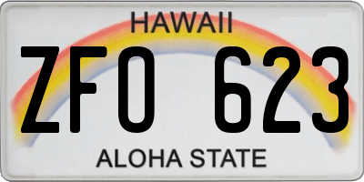 HI license plate ZFO623