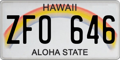 HI license plate ZFO646