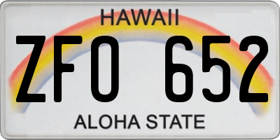 HI license plate ZFO652