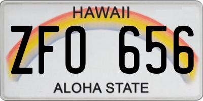 HI license plate ZFO656