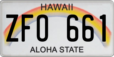 HI license plate ZFO661
