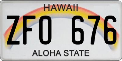 HI license plate ZFO676
