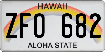 HI license plate ZFO682