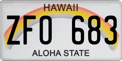 HI license plate ZFO683