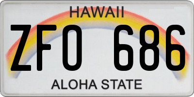 HI license plate ZFO686