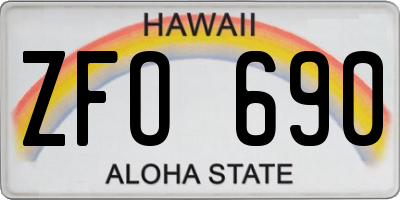 HI license plate ZFO690