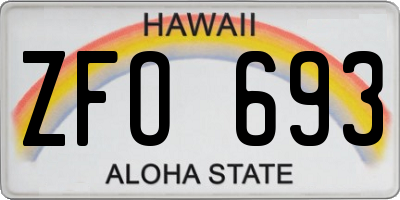 HI license plate ZFO693