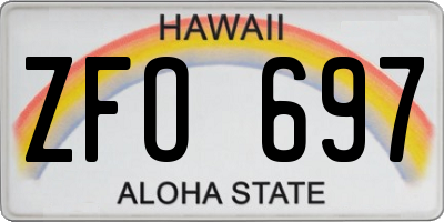 HI license plate ZFO697