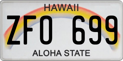 HI license plate ZFO699