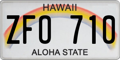 HI license plate ZFO710