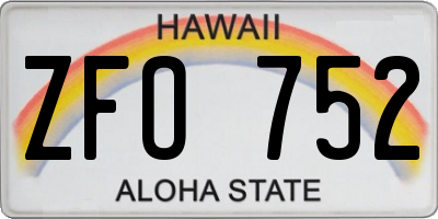 HI license plate ZFO752