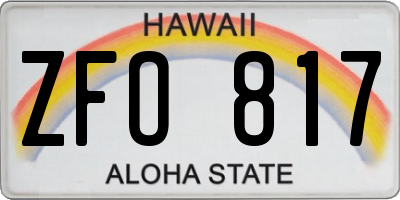 HI license plate ZFO817