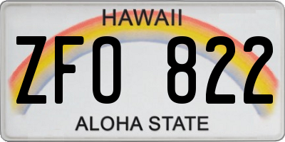 HI license plate ZFO822