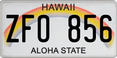 HI license plate ZFO856
