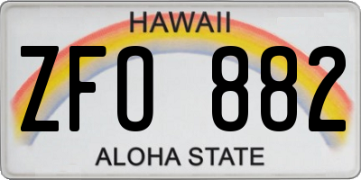 HI license plate ZFO882
