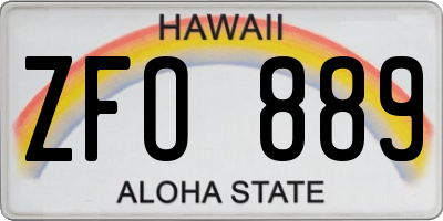 HI license plate ZFO889