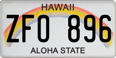 HI license plate ZFO896