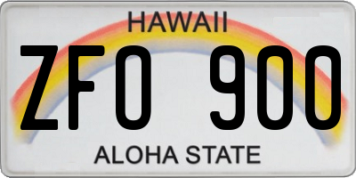 HI license plate ZFO900