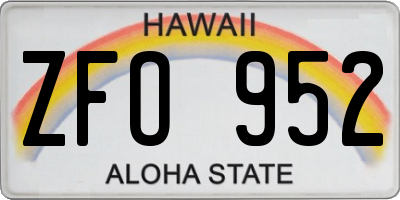 HI license plate ZFO952
