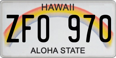 HI license plate ZFO970