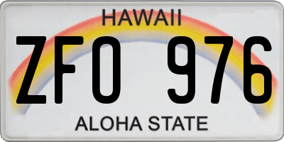 HI license plate ZFO976