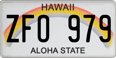 HI license plate ZFO979
