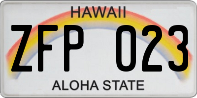 HI license plate ZFP023