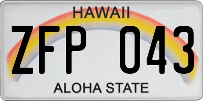 HI license plate ZFP043