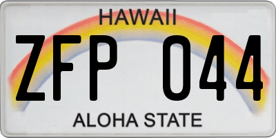 HI license plate ZFP044