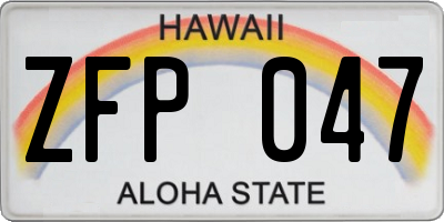 HI license plate ZFP047