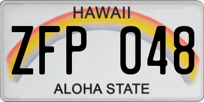 HI license plate ZFP048