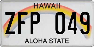 HI license plate ZFP049