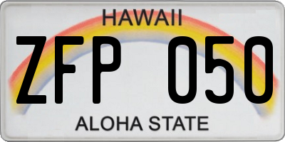 HI license plate ZFP050