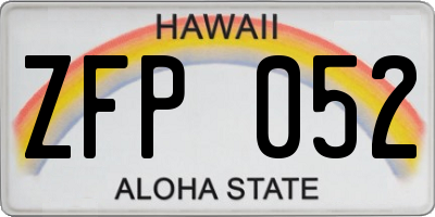 HI license plate ZFP052