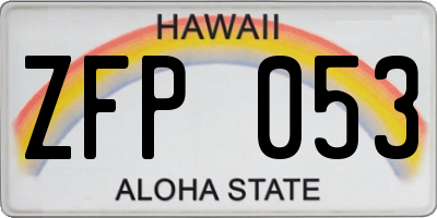 HI license plate ZFP053