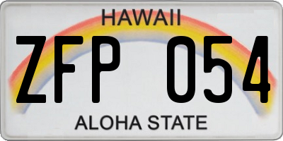 HI license plate ZFP054