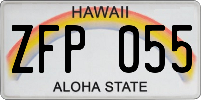 HI license plate ZFP055