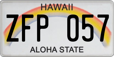 HI license plate ZFP057