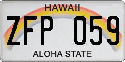 HI license plate ZFP059