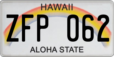 HI license plate ZFP062