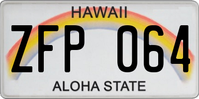 HI license plate ZFP064