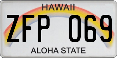 HI license plate ZFP069